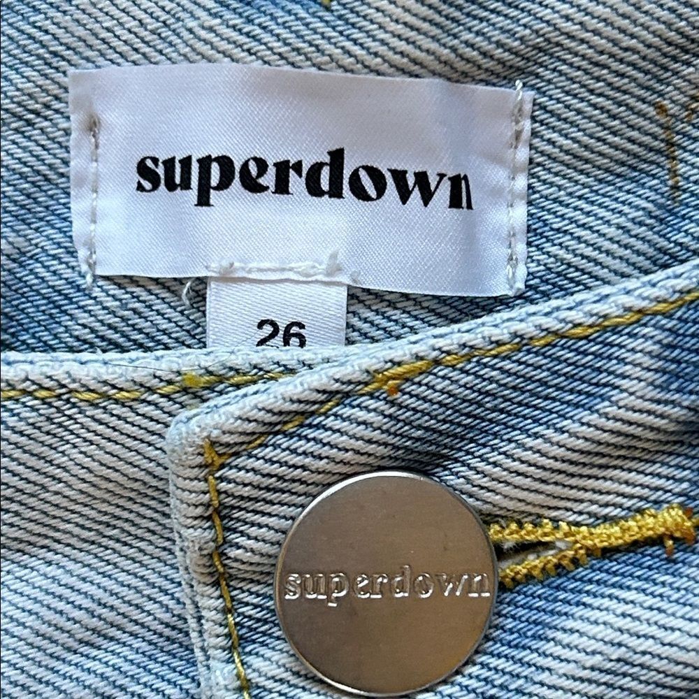 Superdown Light Wash Distressed Denim Shorts - Picture 3 of 5